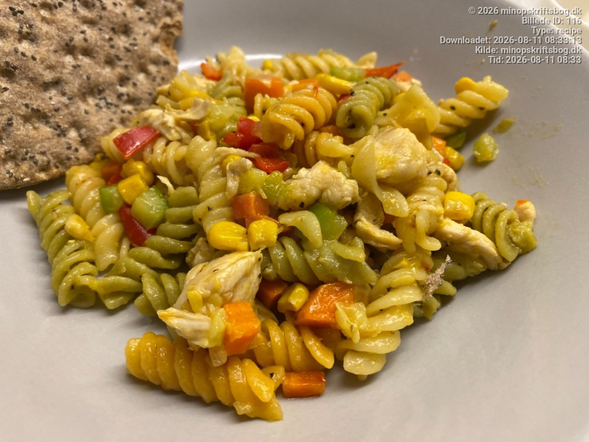 Kyllingepasta med Grøntsager - Sund Hverdagsret
